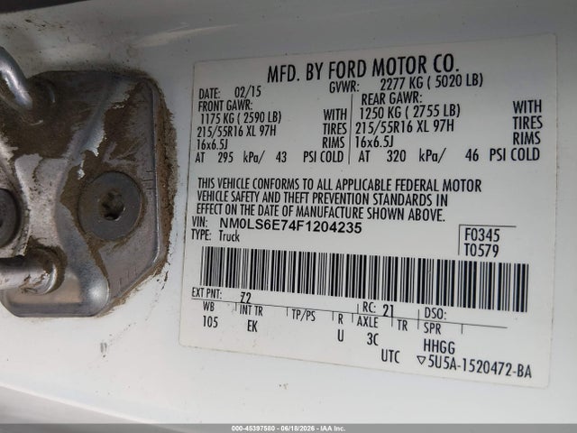 Ford Transit Connect Xl 2015 NM0LS6E74F1204235 Image 9