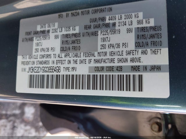 Mazda Cx-5 Grand Touring 2016 JM3KE2DY9G0856498 Image 9