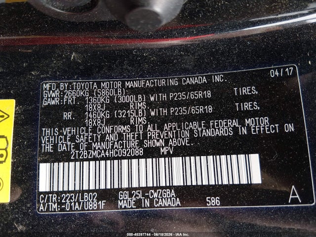 Lexus RX 350 2017 2T2BZMCA4HC092088 Image 9