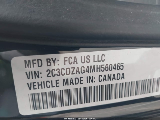 Dodge Challenger Sxt 2021 2C3CDZAG4MH560465 Image 9