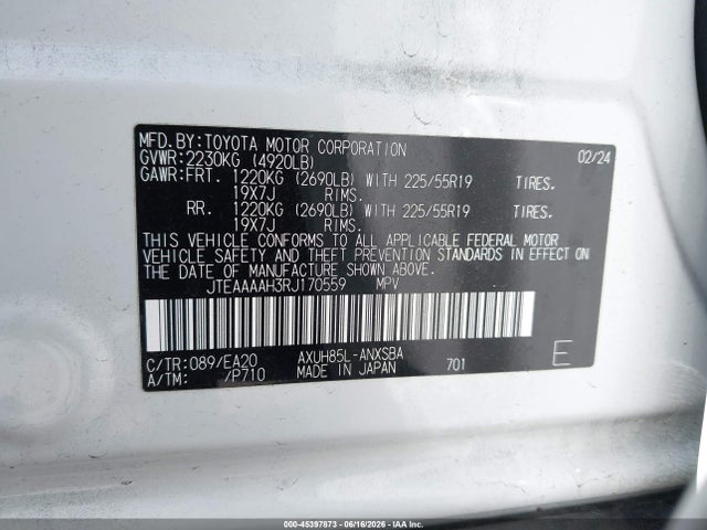 Toyota Venza Limited 2024 JTEAAAAH3RJ170559 Image 9