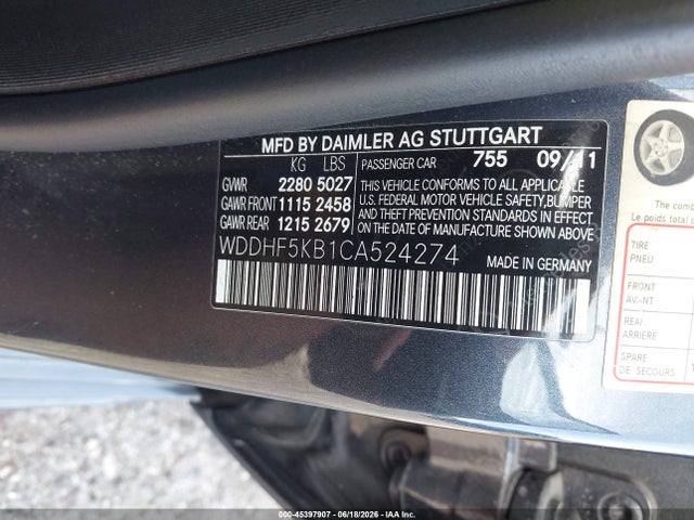 Продажа на аукционе авто 2012 Mercedes-benz E 350, vin: WDDHF5KB1CA524274, номер лота: 45397907
