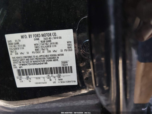 Ford EXPLORER XLT 2024 1FMSK7DH5RGA04198 Image 18