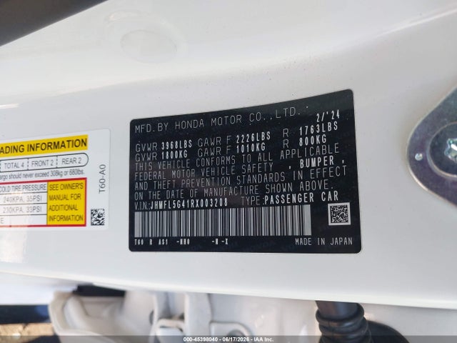 Honda CIVIC TYPE R 2024 JHMFL5G41RX003208 Image 9
