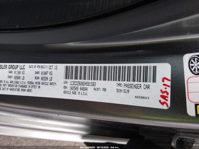 Aukcja sprzedaży 2013 Dodge Avenger R/t, vin: 1C3CDZBG8DN581583, numer aukcji: 45398099