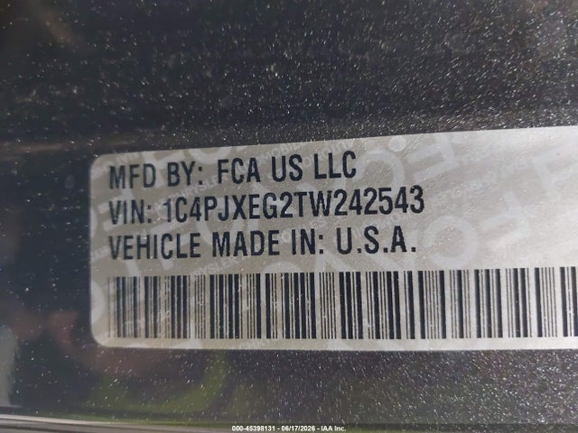 2026 Jeep Wrangler Sahara 4x4 მანქანა იყიდება აუქციონზე, vin: 1C4PJXEG2TW242543, აუქციონის ნომერი: 45398131