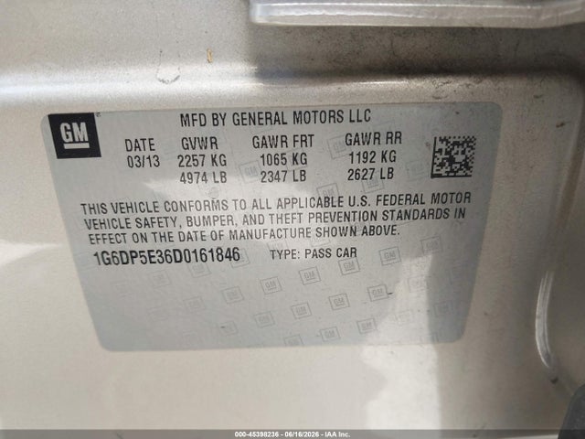 Продаж на аукціоні авто 2013 Cadillac Cts Premium, vin: 1G6DP5E36D0161846, номер лоту: 45398236