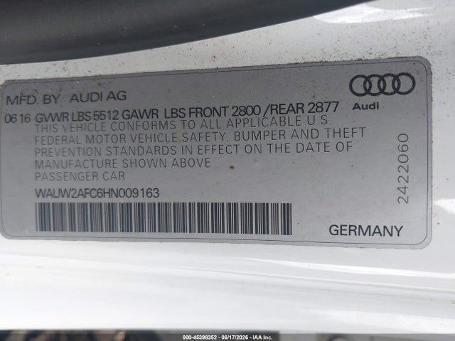 Audi A7 Premium Plus 2017 WAUW2AFC6HN009163 Image 9