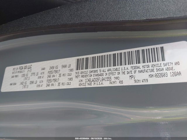 Продаж на аукціоні авто 2015 Jeep Wrangler Unlimited Sport, vin: 1C4BJWDG5FL641555, номер лоту: 45398484