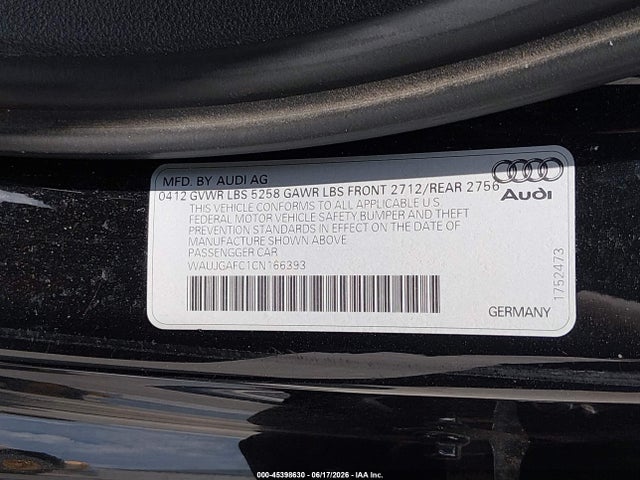 Продажа на аукционе авто 2012 Audi A6 3.0 Premium, vin: WAUJGAFC1CN166393, номер лота: 45398630
