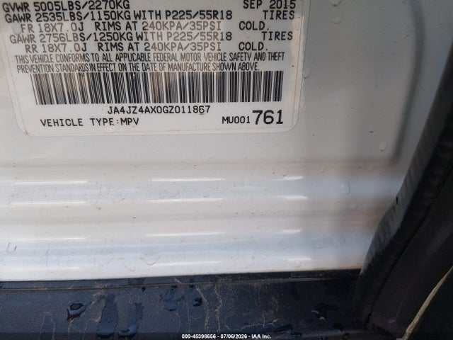 Mitsubishi OUTLANDER GT 2016 JA4JZ4AX0GZ011867 Image 9