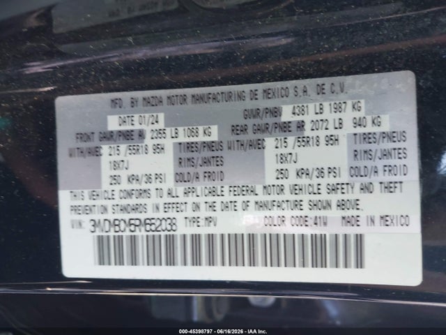 Продаж на аукціоні авто 2024 Mazda Cx-30 2.5 S Preferred Package, vin: 3MVDMBCM5RM652038, номер лоту: 45398797