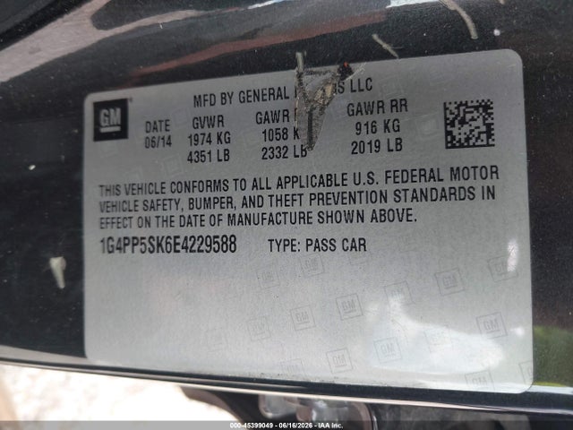 Aukcja sprzedaży 2014 Buick Verano, vin: 1G4PP5SK6E4229588, numer aukcji: 45399049