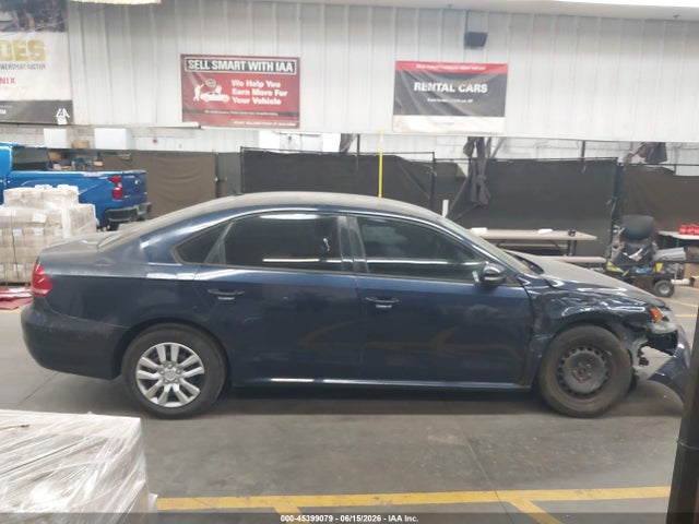 2013 Volkswagen Passat 2.5l S მანქანა იყიდება აუქციონზე, vin: 1VWAP7A3XDC078045, აუქციონის ნომერი: 45399079