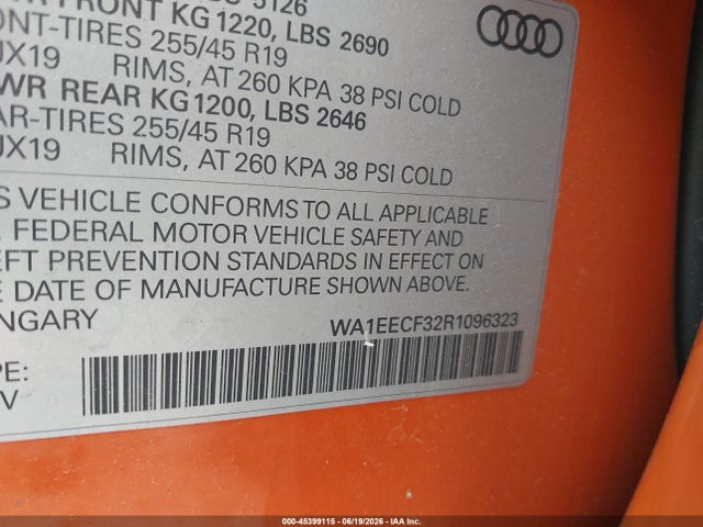 Aukcja sprzedaży 2024 Audi Q3 Premium Plus 45 Tfsi S Line Quattro Tiptronic, vin: WA1EECF32R1096323, numer aukcji: 45399115
