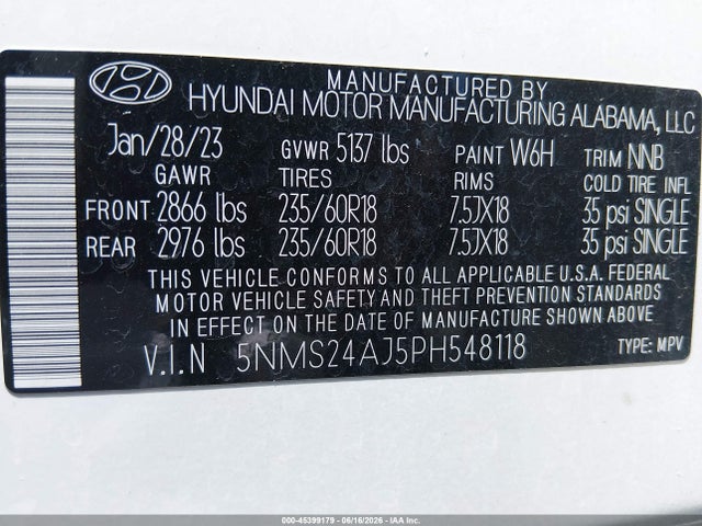 Hyundai Santa Fe Sel 2023 5NMS24AJ5PH548118 Image 9