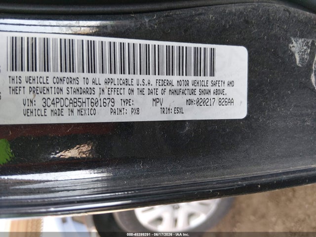 Dodge JOURNEY SE 2017 3C4PDCAB5HT601679 Image 9