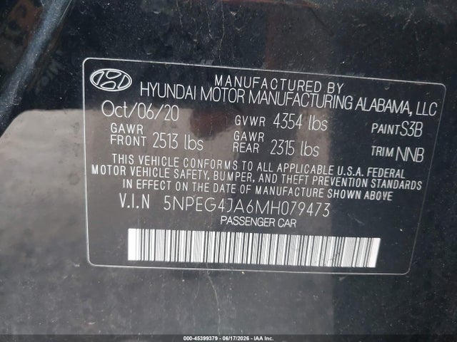 Hyundai SONATA SE 2021 5NPEG4JA6MH079473 Image 9