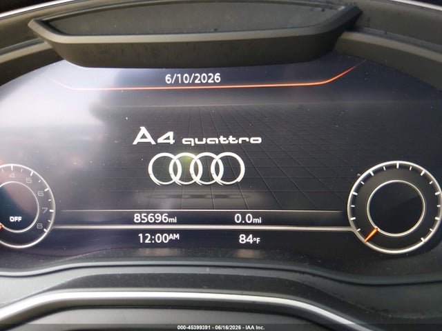 2019 Audi A4 45 Premium მანქანა იყიდება აუქციონზე, vin: WAUENAF43KN011875, აუქციონის ნომერი: 45399391