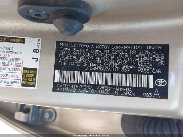 Aukcja sprzedaży 2010 Toyota Prius Ii, vin: JTDKN3DU7A1011369, numer aukcji: 45399397