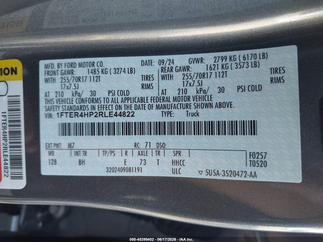 Ford Ranger Xlt 2024 1FTER4HP2RLE44822 Image 9