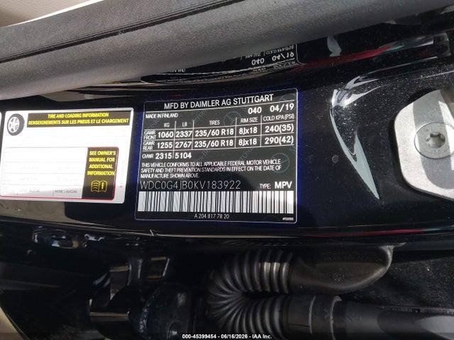 Продаж на аукціоні авто 2019 Mercedes-benz Glc 300, vin: WDC0G4JB0KV183922, номер лоту: 45399454