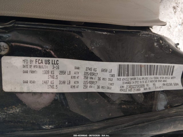 2C4RDGCG7GR336998 Dodge Grand Caravan Sxt