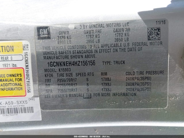 1GCNKNEH4HZ156156 Chevrolet Silverado 1500 Work Truck
