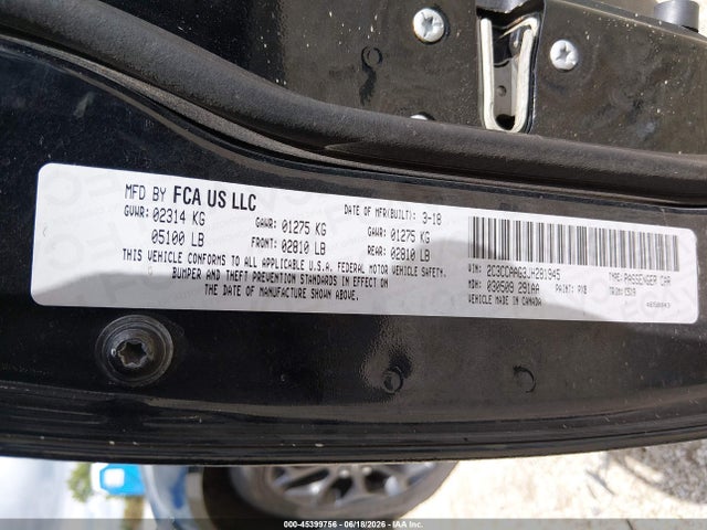 Aukcja sprzedaży 2018 Chrysler 300 Touring, vin: 2C3CCAAG3JH281945, numer aukcji: 45399756