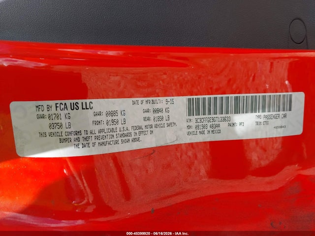 Fiat 500E BATTERY ELECTRIC 2016 3C3CFFGE9GT133633 Image 9