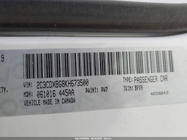 Dodge Charger Sxt Rwd 2019 2C3CDXBG8KH673500 Image 9