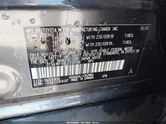 Toyota Rav4 Xle Premium 2020 2T3A1RFV3LC110146 Image 9