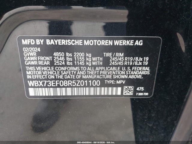 Aukcja sprzedaży 2024 Bmw X1 Xdrive28i, vin: WBX73EF08R5Z01100, numer aukcji: 45400044