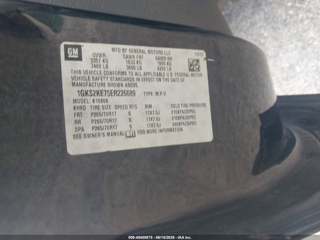 Продажа на аукционе авто 2014 Gmc Yukon Xl 1500 Slt, vin: 1GKS2KE75ER226689, номер лота: 45400075