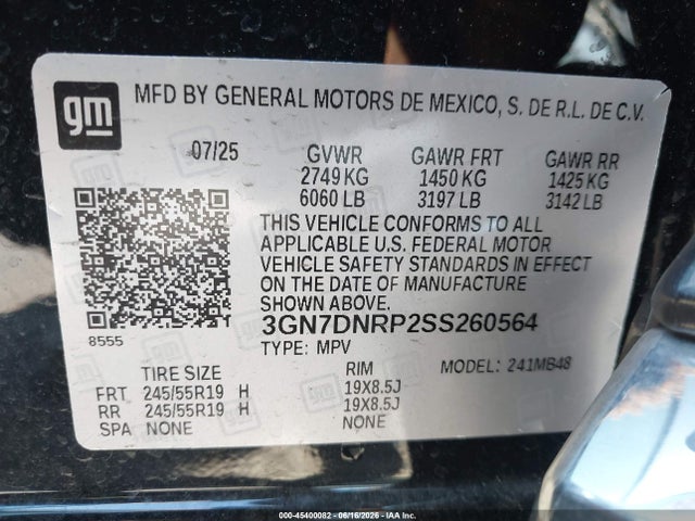 Chevrolet Equinox Ev Lt 2 2025 3GN7DNRP2SS260564 Image 9