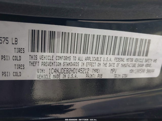 Jeep Compass Latitude 4x4 2017 1C4NJDEB2HD145212 Image 9