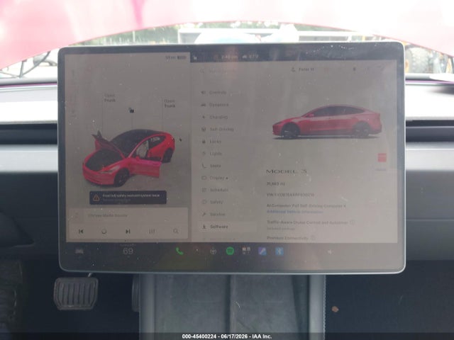 Aukcja sprzedaży 2024 Tesla Model 3 Long Range Dual Motor All-wheel Drive/rear-wheel Drive, vin: 5YJ3E1EAXRF830215, numer aukcji: 45400224