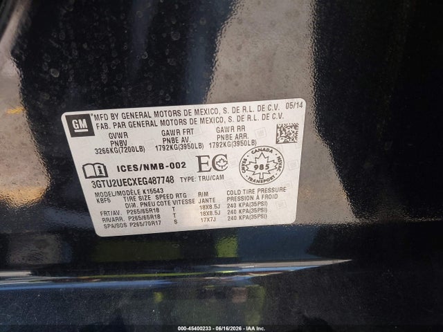 GMC Sierra 1500 Sle 2014 3GTU2UECXEG487748 Image 9