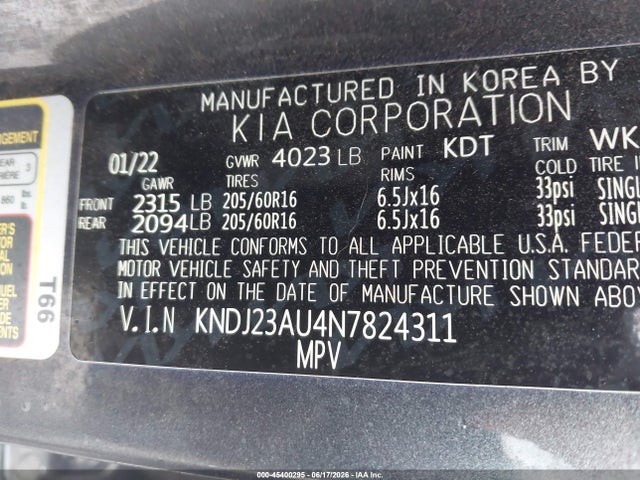 KIA SOUL LX 2022 KNDJ23AU4N7824311 Image 9