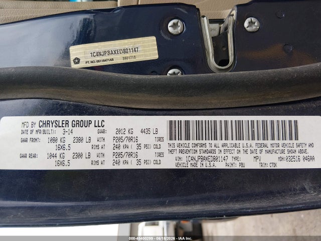 1C4NJPBAXED801147 Jeep Patriot Sport
