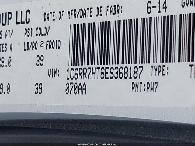 Продаж на аукціоні авто 2014 Ram 1500 Sport, vin: 1C6RR7HT6ES368187, номер лоту: 45400341