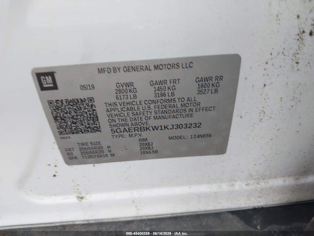 45400359 :رقم المزاد ، 5GAERBKW1KJ303232 vin ، 2019 Buick Enclave Fwd Essence مزاد بيع