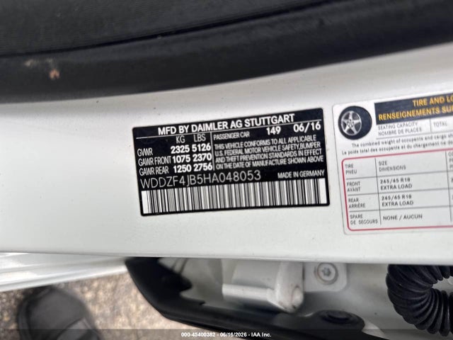 2017 Mercedes-benz E 300 მანქანა იყიდება აუქციონზე, vin: WDDZF4JB5HA048053, აუქციონის ნომერი: 45400382