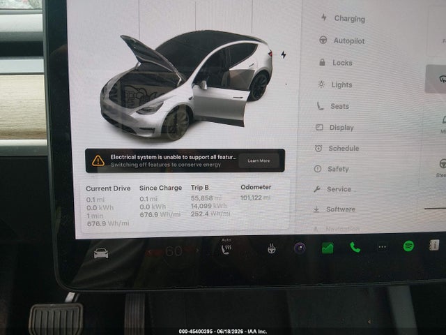 45400395 :رقم المزاد ، 5YJYGDED9MF192785 vin ، 2021 Tesla Model Y Standard Range Rear-wheel Drive مزاد بيع