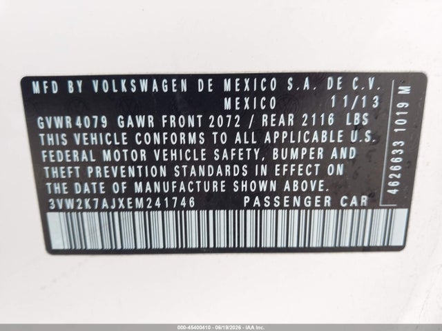 3VW2K7AJXEM241746 Volkswagen Jetta 2.0l S