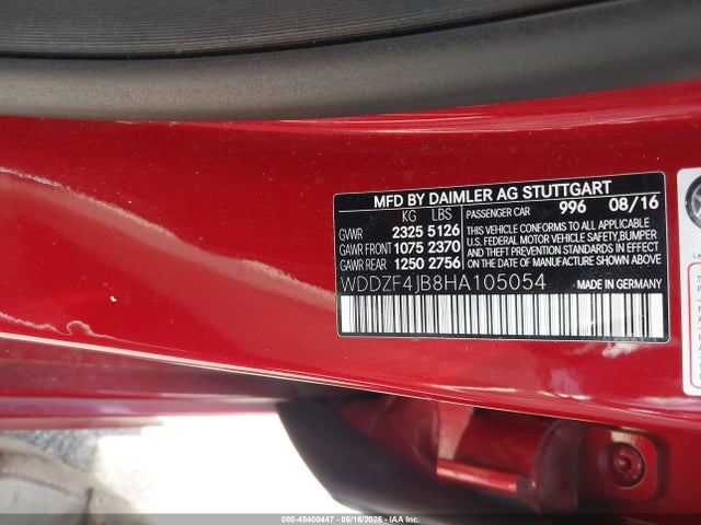 Aukcja sprzedaży 2017 Mercedes-benz E 300, vin: WDDZF4JB8HA105054, numer aukcji: 45400447