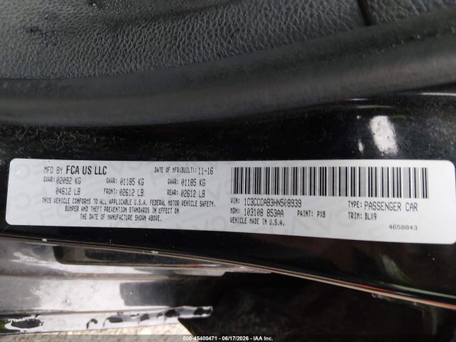Aukcja sprzedaży 2017 Chrysler 200 Limited Platinum, vin: 1C3CCCAB3HN508939, numer aukcji: 45400471