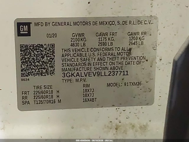 GMC Terrain Awd Slt 2020 3GKALVEV9LL237711 Image 9
