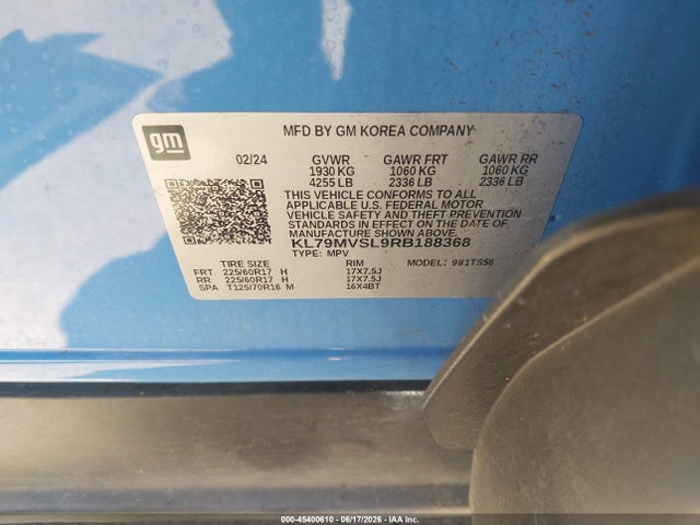 KL79MVSL9RB188368 Chevrolet Trailblazer Fwd Activ