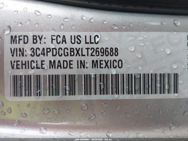 2020 Dodge Journey Crossroad მანქანა იყიდება აუქციონზე, vin: 3C4PDCGBXLT269688, აუქციონის ნომერი: 45400661